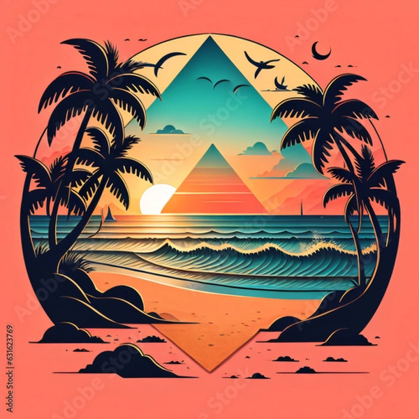 Obraz beach with palm trees