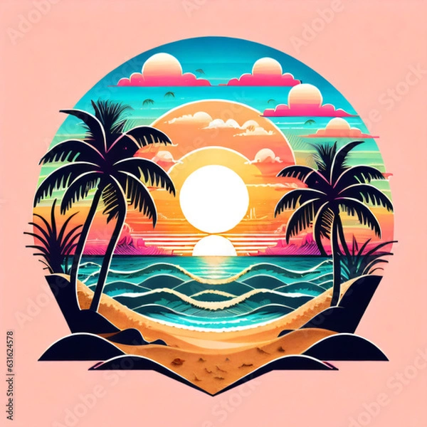 Fototapeta beach with palm trees