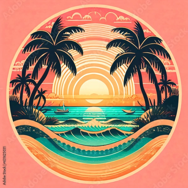 Fototapeta beach with palms