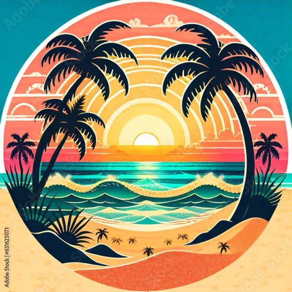 Fototapeta beach with palm trees