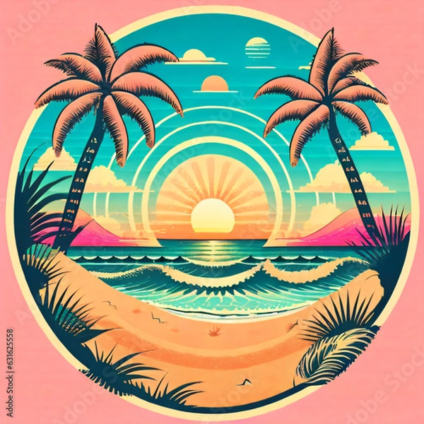 Fototapeta beach with trees