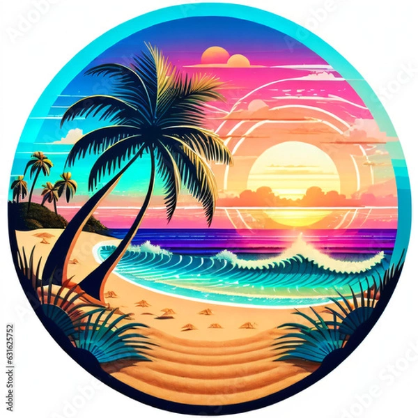 Fototapeta beach with palm tree