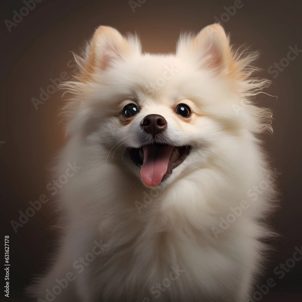 Fototapeta white spitz puppy