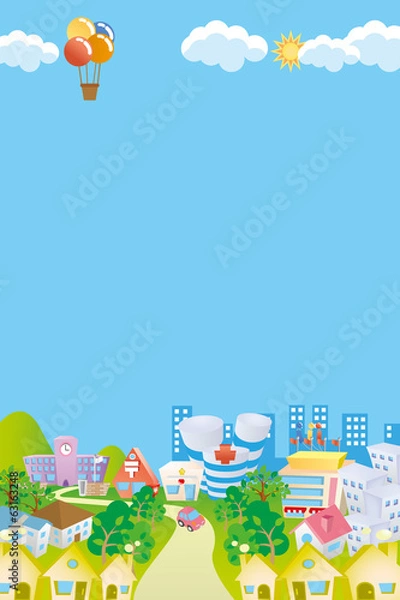 Obraz 町並みのイラスト