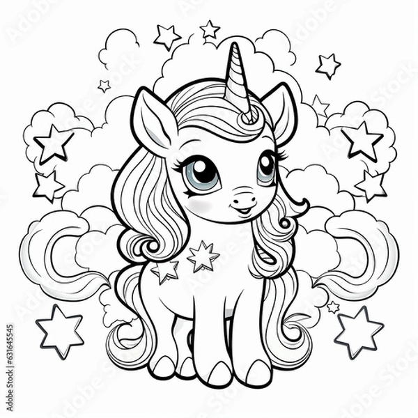 Fototapeta line_drawing_unicorn