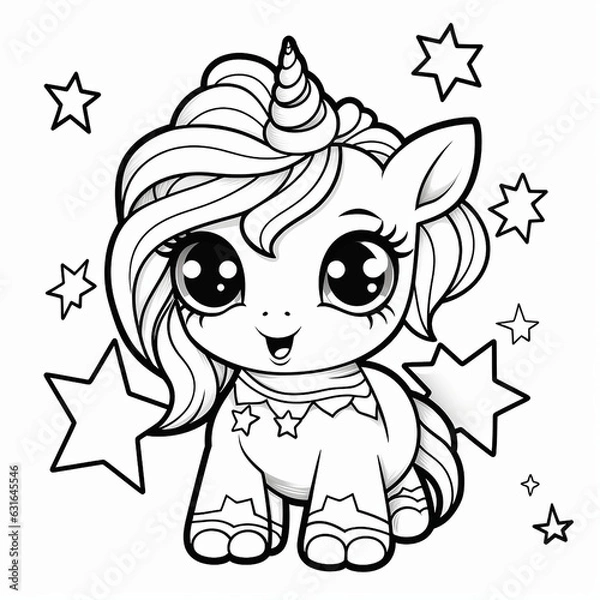 Fototapeta line_drawing_unicorn