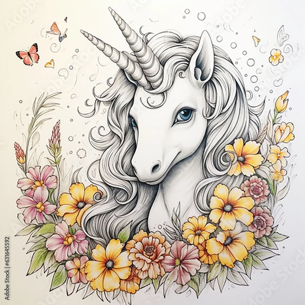 Obraz line_drawing_unicorn