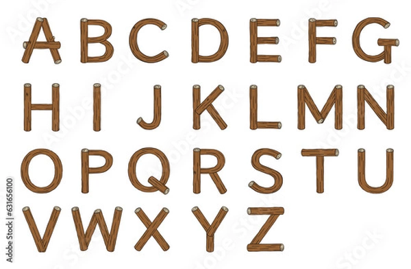 Fototapeta ポップな切り株文字 ABC