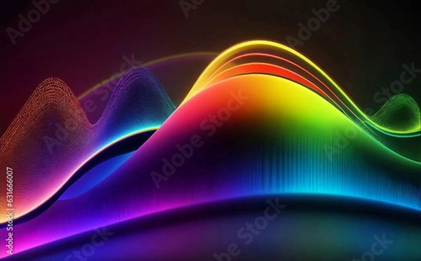 Fototapeta A colorful digital sound waves, Generative AI Illustration