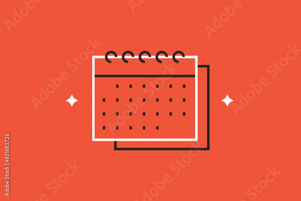 Fototapeta Geometric calendar illustration in flat style design. Vector illustration. 
