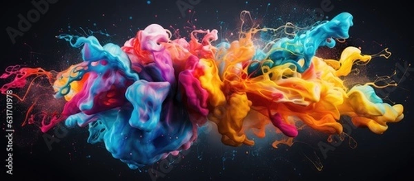 Obraz Colors mixing together created with Generative AI