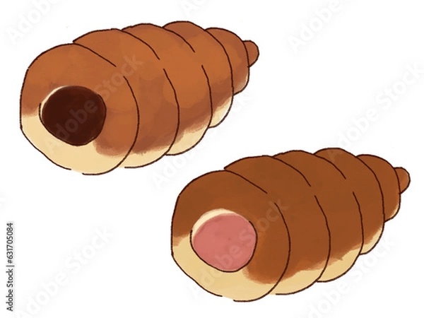 Obraz チョココロネといちごコロネのイラスト素材