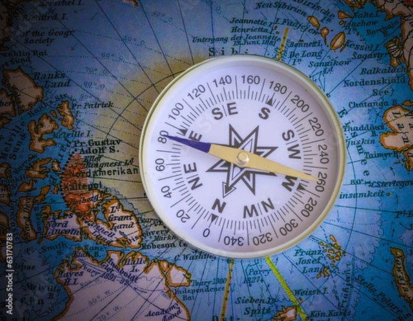 Obraz Compass on a card