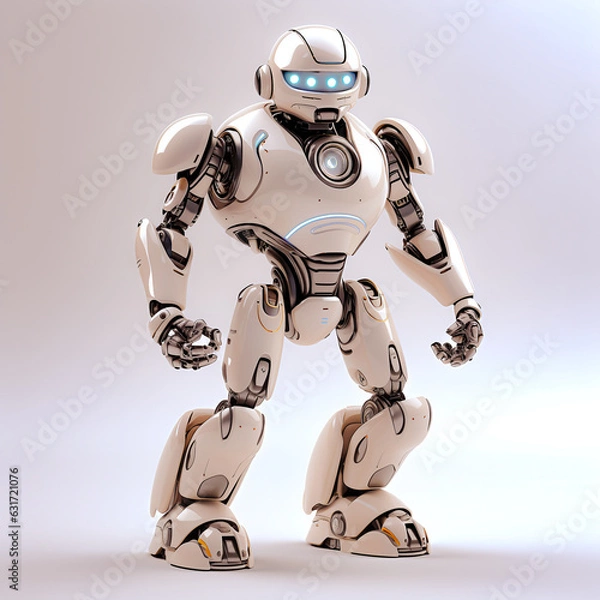 Fototapeta Modern Cyborg Mech Toy Pointing to the Future | Illustrating Technological Advancements in Robotics"