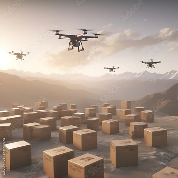 Fototapeta Drone Delivery