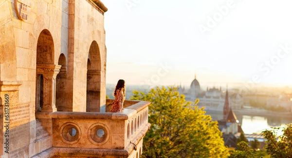 Obraz Piękna kobieta w Budapeszcie
