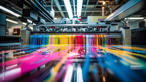 Fototapeta CMYK colors, printing house. Generative AI technology.