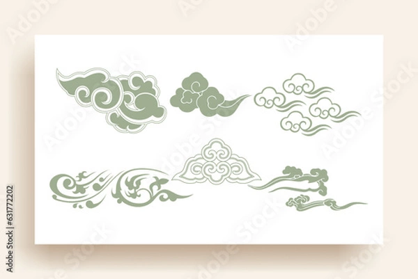 Fototapeta Korean traditional pattern design elements