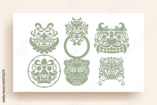 Fototapeta Korean traditional pattern design elements