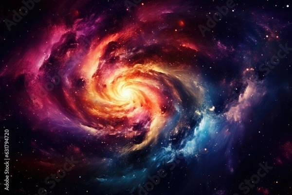 Fototapeta Colorful, stars and space background, universe wallpaper. Generative Ai.