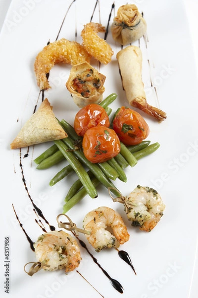 Obraz a Sushi platter isolated on a white background