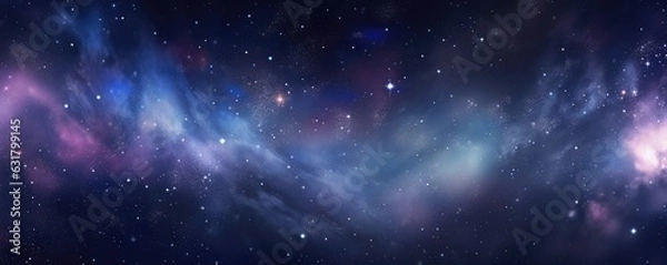 Obraz Colorful, stars and space background, panorama universe wallpaper panorama. Generative Ai.