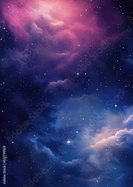 Fototapeta Colorful, stars and space background, universe wallpaper. Generative Ai.