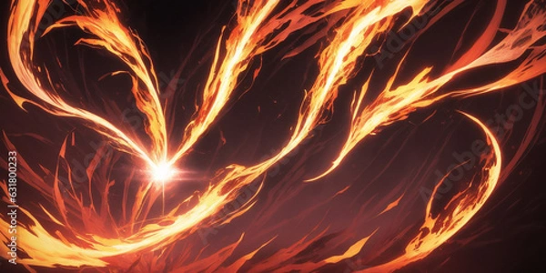 Obraz 火, うごめく炎, エフェクト, 激しい, 突破, 強力, 燃える, 空の背景, ブレイク, 衝突, generative ai