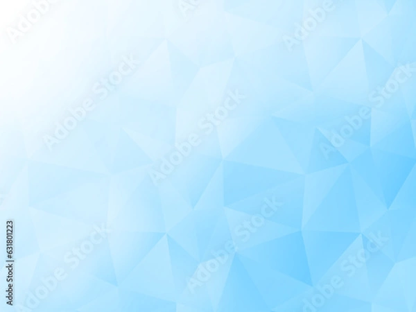 Obraz ブルーの爽やかなグラデーション背景、三角ポリゴンパターン