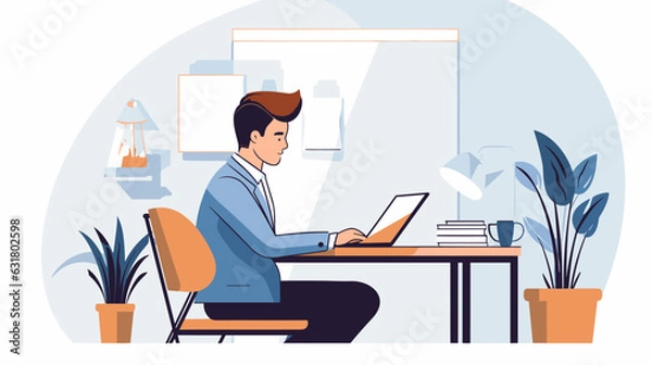 Fototapeta worker flat design 2d