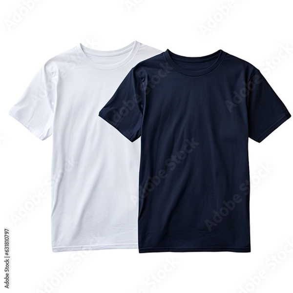 Fototapeta transparent backround with navy Tshirts, both sides.