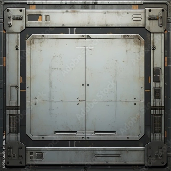 Obraz Scifi wall texture panel. Generative AI