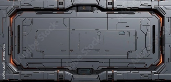 Obraz Scifi wall texture panel. Generative AI