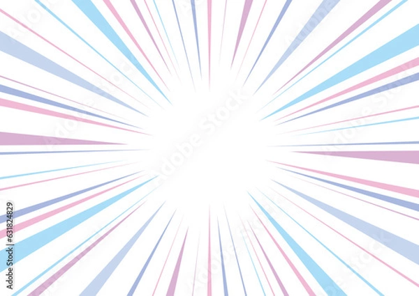 Fototapeta 集中線　カラフル　青　水色　ピンク　紫　背景