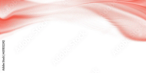 Fototapeta Red dot wave and white background