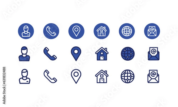 Obraz Vector business card icon collection