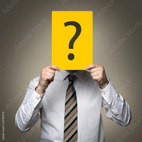 Obraz Mann mit Fragezeichen