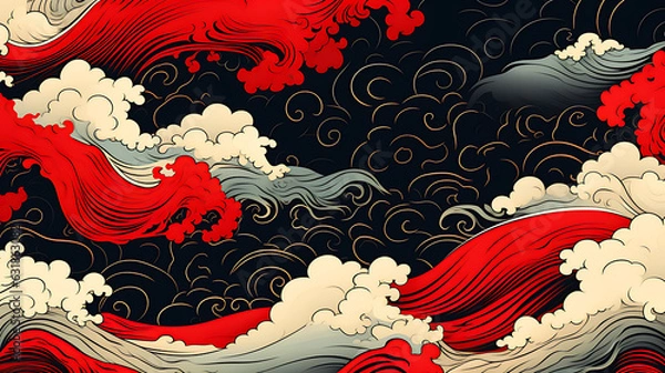 Fototapeta Abstract background from Japan create with generative AI
