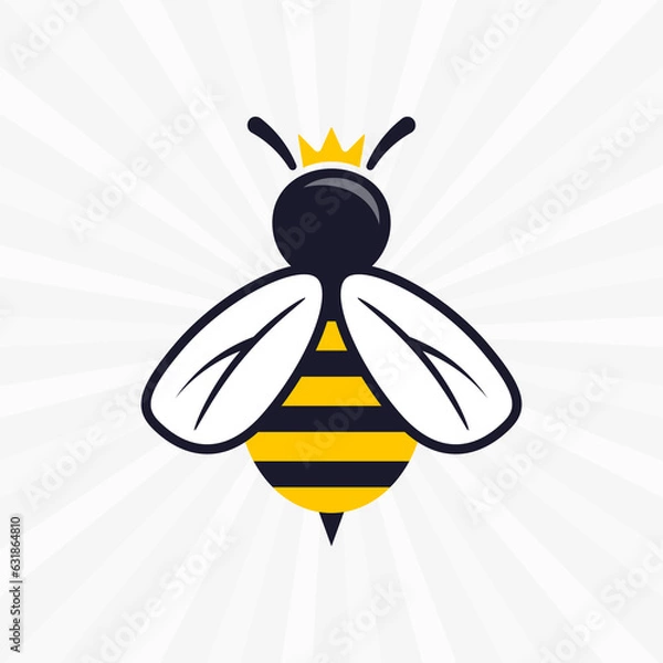 Fototapeta Creative design of queen bee. Vector illustration on a transparent background.