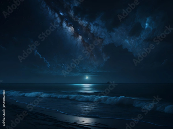 Obraz night sky and sea