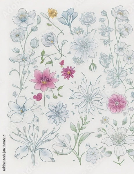 Fototapeta seamless pattern with flowers