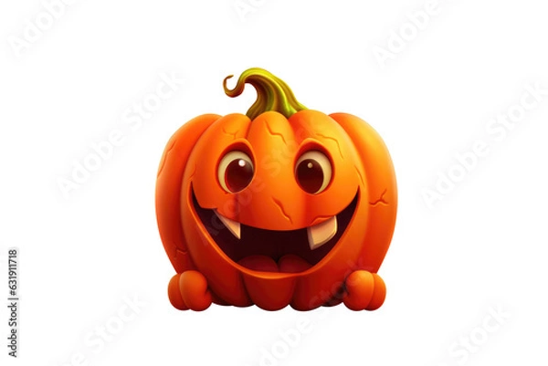 Fototapeta Halloween Pumpkin isolated on white background. Generative AI