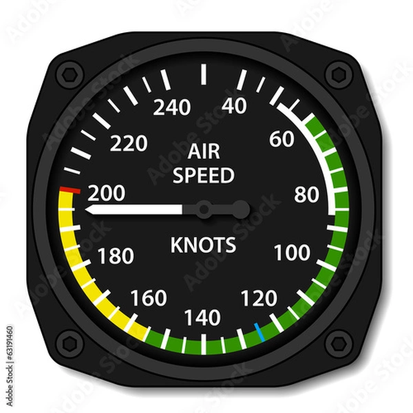 Fototapeta vector aviation aircraft airspeed indicator