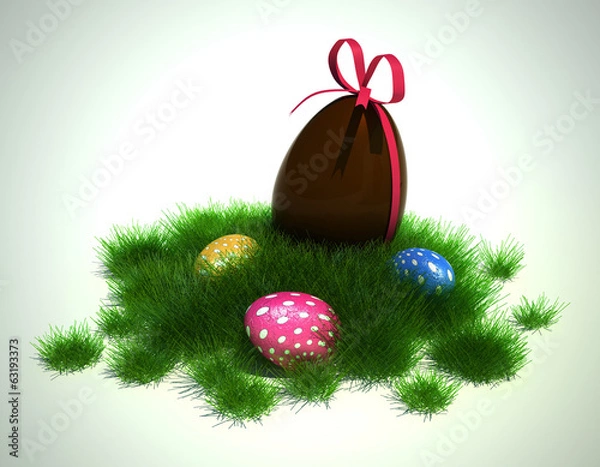 Obraz oeufs dans l'herbe