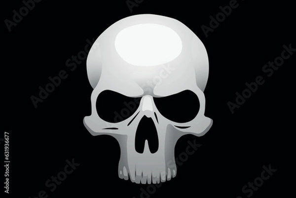 Obraz Human skull. Colourful vector illustration on black background.