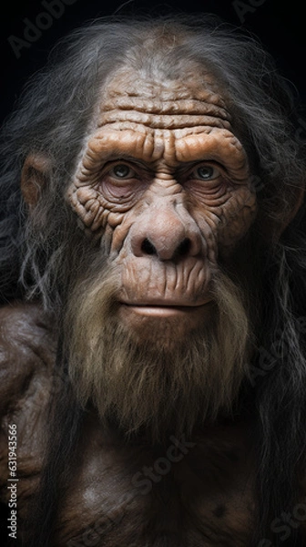 Obraz neanderthal - caveman - prehistory - chipped stone - bonfire - hunter - Created with Generative AI technology.