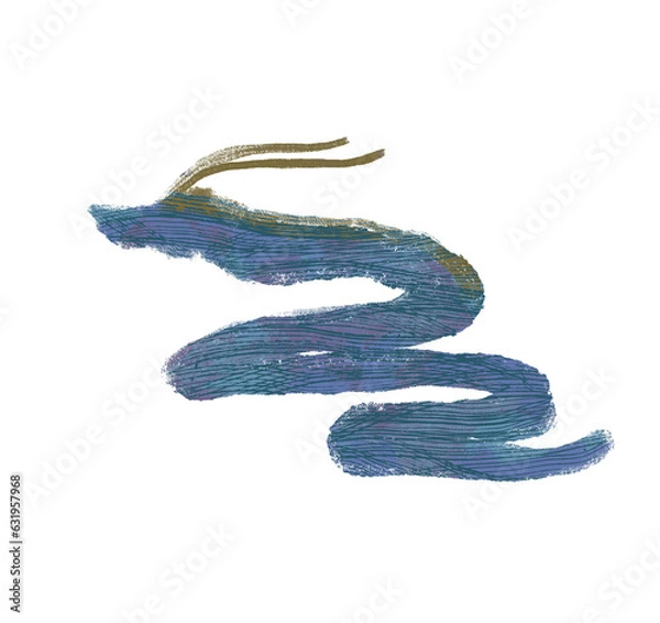 Obraz 青い龍のイラスト