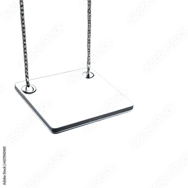 Obraz White platform suspended by two chains with transparent background - AI-Generated