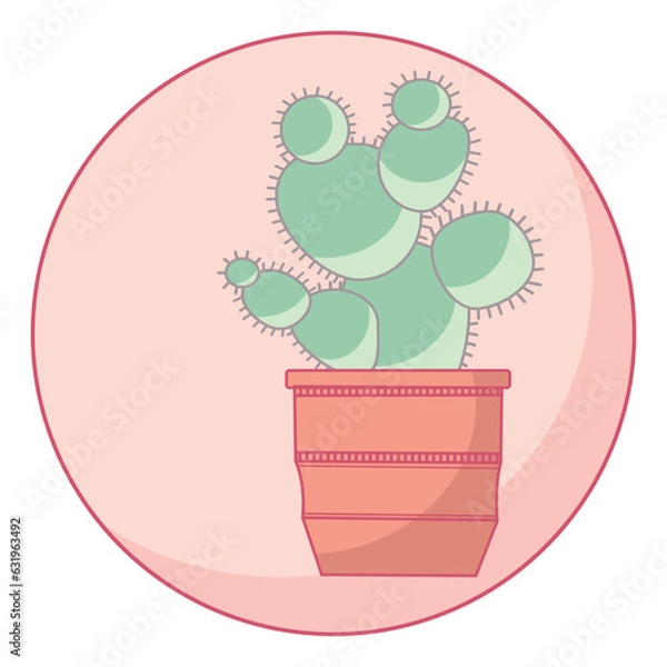 Obraz Green in a pot on a red background. Vector drawing isolated on white background