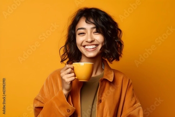 Obraz コーヒーカップを持っている女性　with generative ai